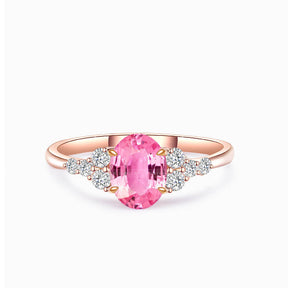 Rose Gold Pink Sapphire Ring in 18K Rose Gold | Modern Gem Jewelry  | Saratti