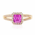 18K Yellow Gold Split Shank Purple Sapphire Ring | Modern Gem Jewelry | Saratti