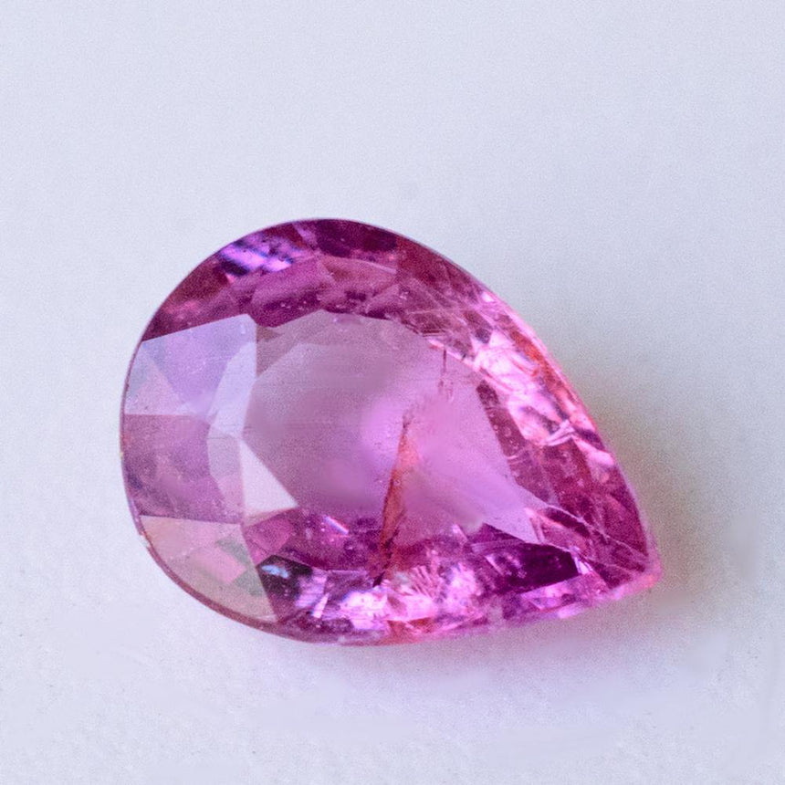 Natural Sapphire Gemstone | Pear Cut Fancy Pink | 0.96 Carat Heated | Custom Jewelry | Modern Gem Jewelry
