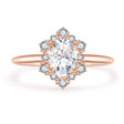 1 ct Sunflower Halo Natural Diamond Engagement Ring
