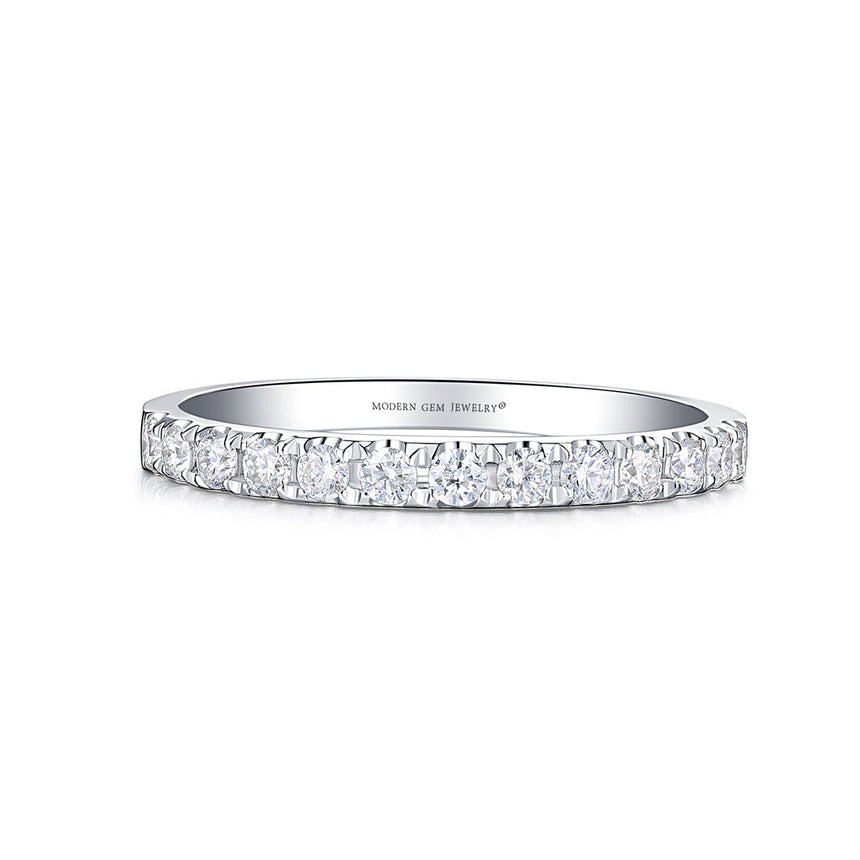 Infinity Diamond Wedding Band White Gold | Modern Gem Jewelry | Saratti