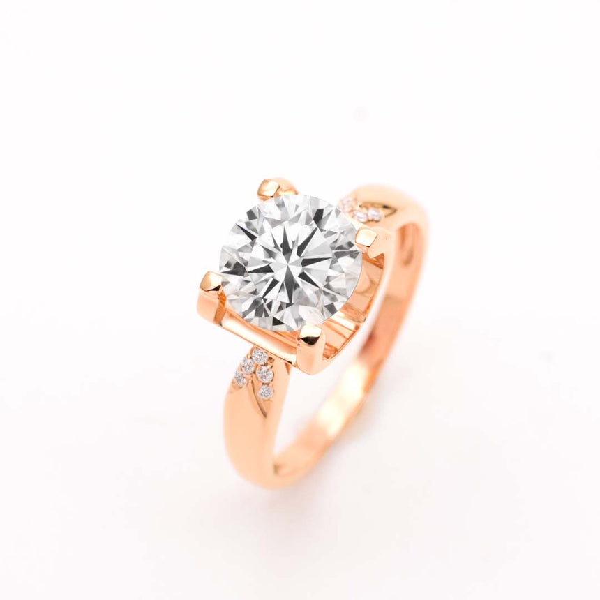 Four prong solitaire natural diamond engagement ring