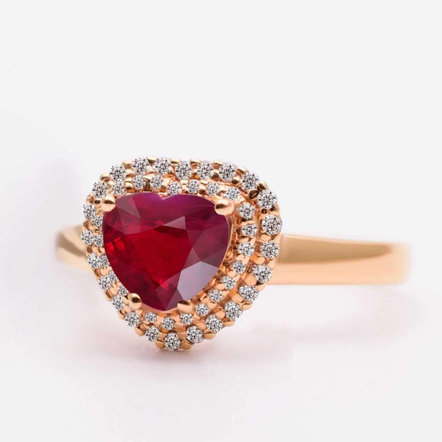 Ruby Ring in 18K Rose Gold |  Modern Gem Jewelry | Saratti