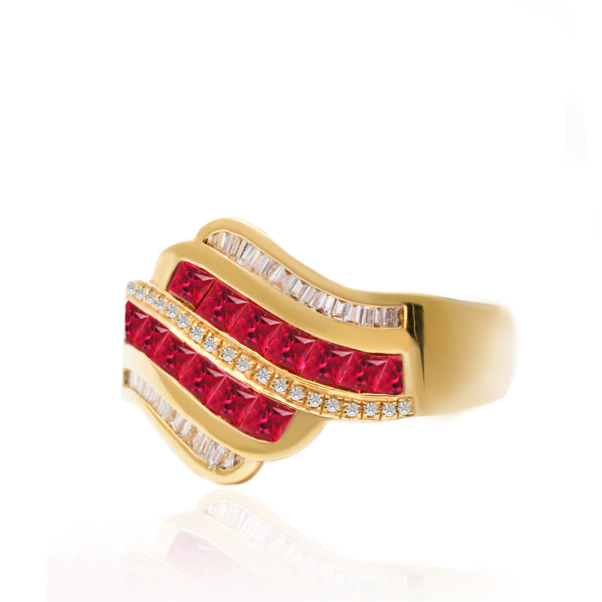 Vintage Ruby Rings in 18K Yellow Gold | Modern Gem Jewelry | Saratti