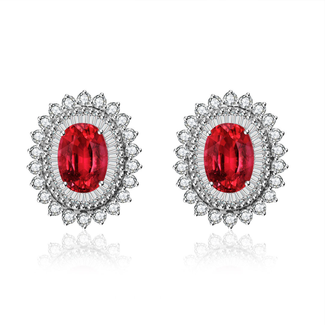 Modern sales ruby earrings