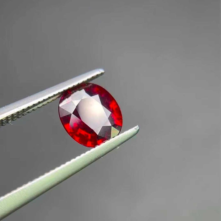 Ruby Gemstone | Oval Cut Pigeon Blood Red | Unheated 1.24 carats | Custom Jewelry | Modern Gem Jewelry