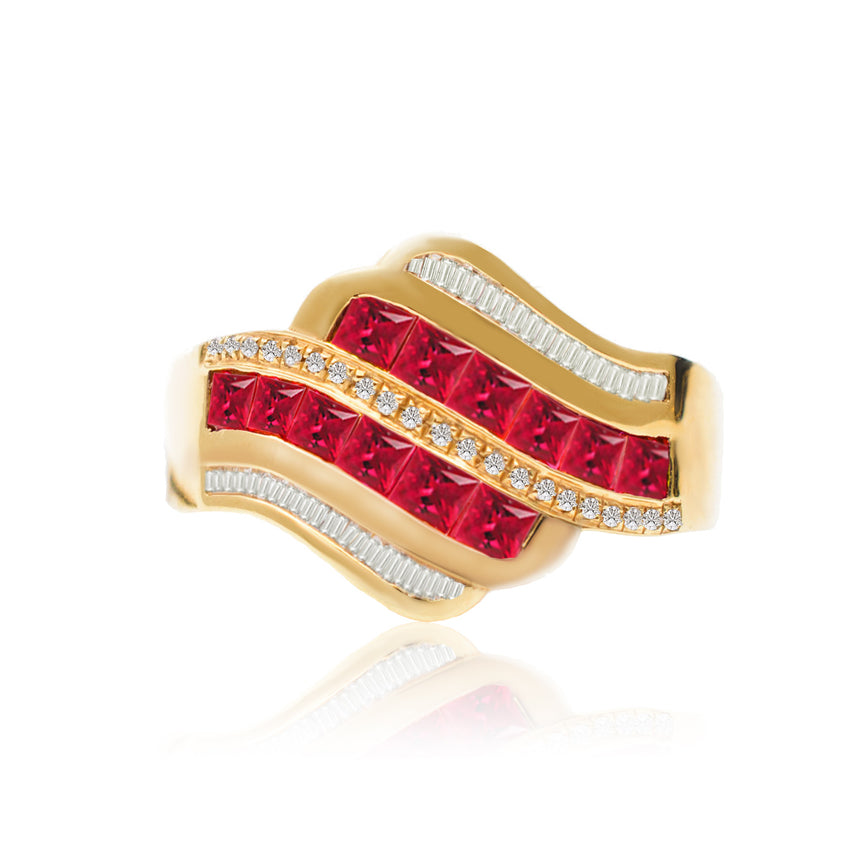 Vintage Ruby Rings in 18K Yellow Gold | Modern Gem Jewelry | Saratti