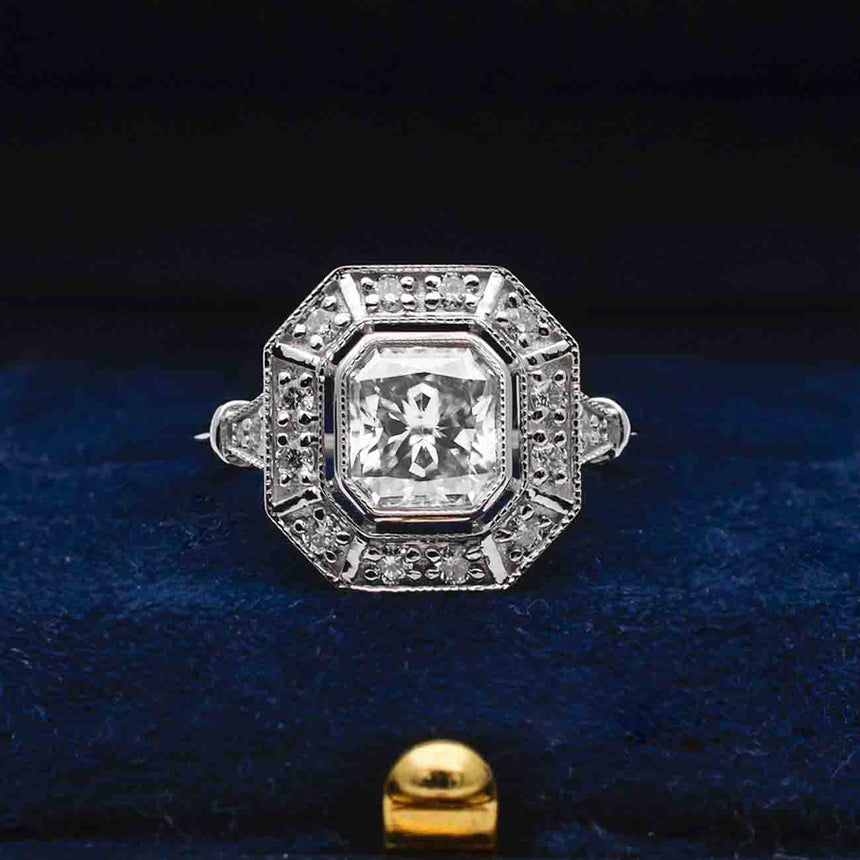 Vintage Diamond Cluster Ring with three stone motif | Modern Gem Jewelry