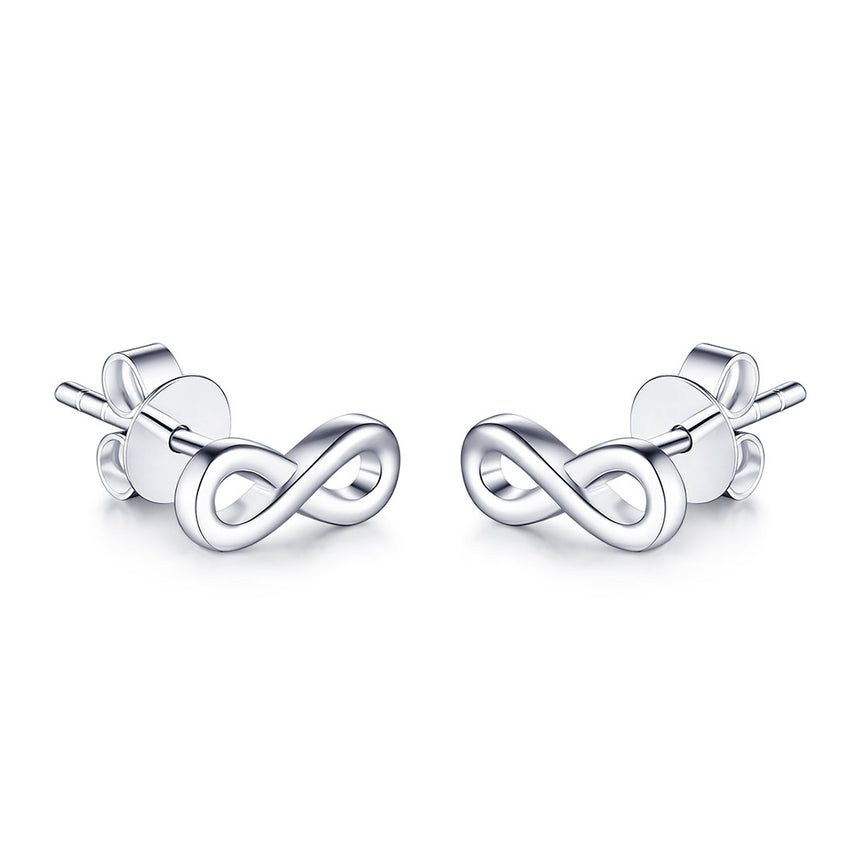 Infinity Earrings in White Gold | Custom Earrings | Modern Gem Jewelry