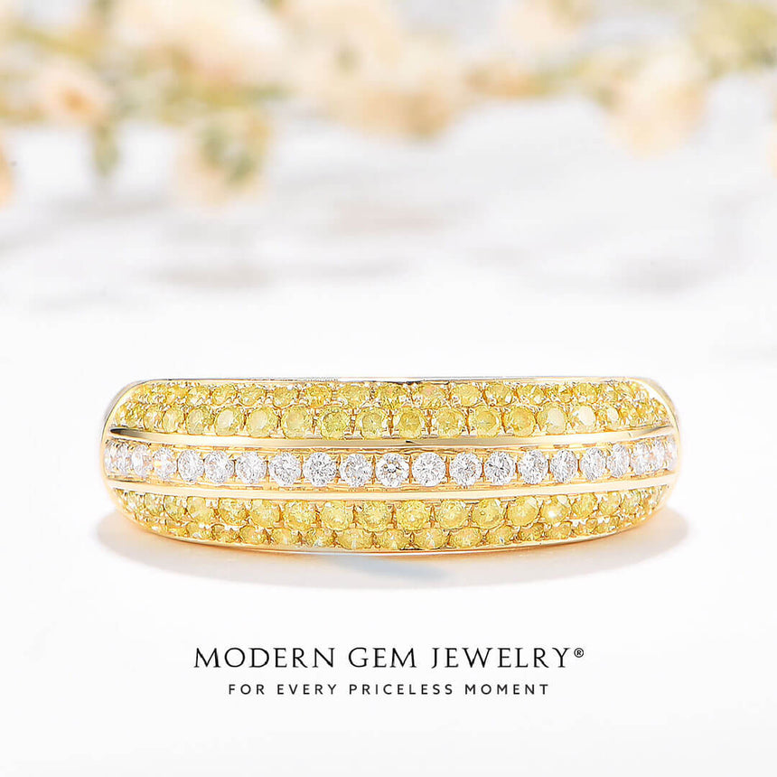 18K Yellow Gold Fancy Yellow Diamond Band