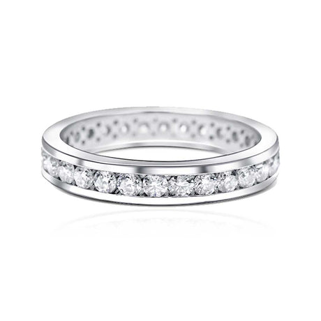 Channel Set Wedding Band in  White Gold | Custom Made Wedding Rings | Modern Gem Jewelry | Saratti