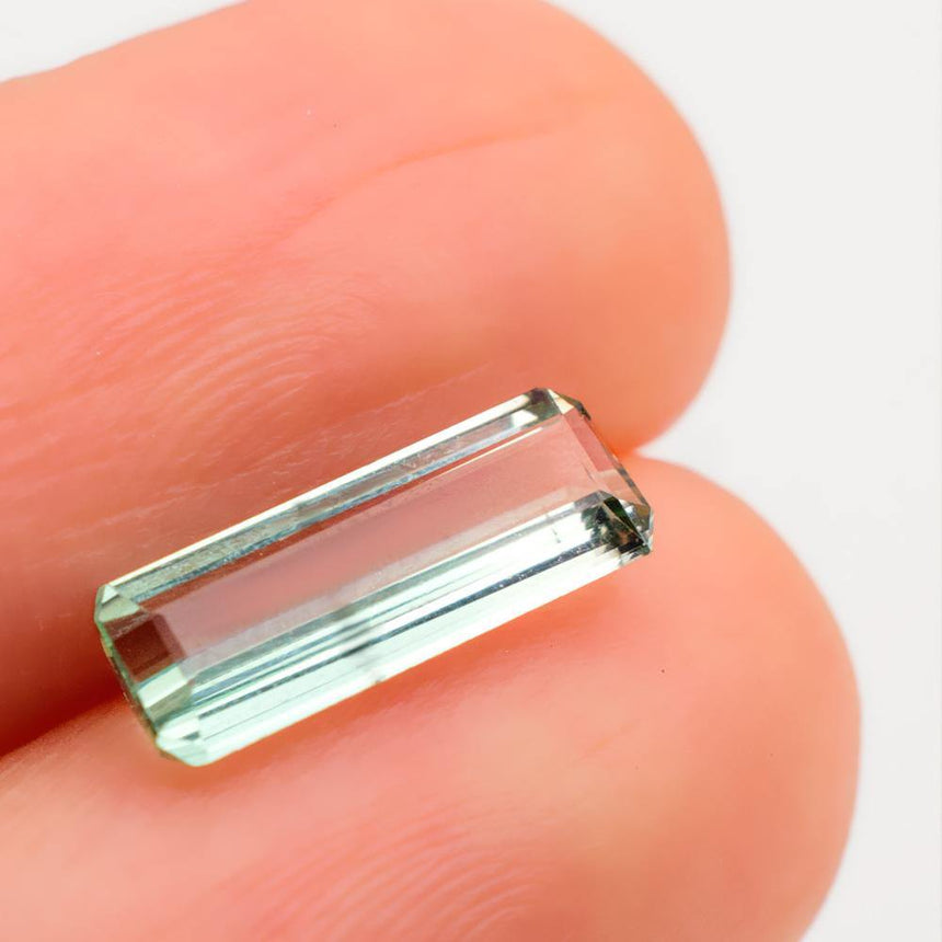 1.68 Carats Green Tourmaline Gemstone Emerald Cut | 12.6mm x 5mm - Modern Gem Jewelry