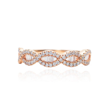Rose Gold Eternity Band with Baguette Diamonds | Modern Gem Jewelry | Saratti