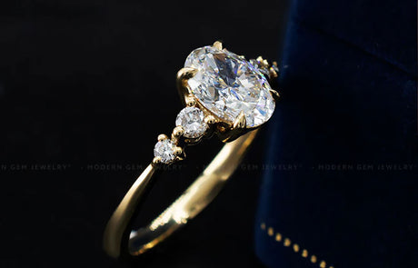 Oval Moissanite Ring In 18K Yellow Gold | Affordable Brilliance: Crafting Your Dream Engagement Ring with Stunning Moissanites | Saratti 