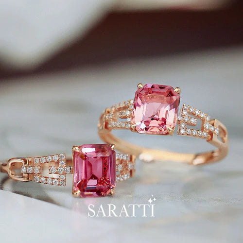 Passion Seal Pink Tourmaline Engagement Ring