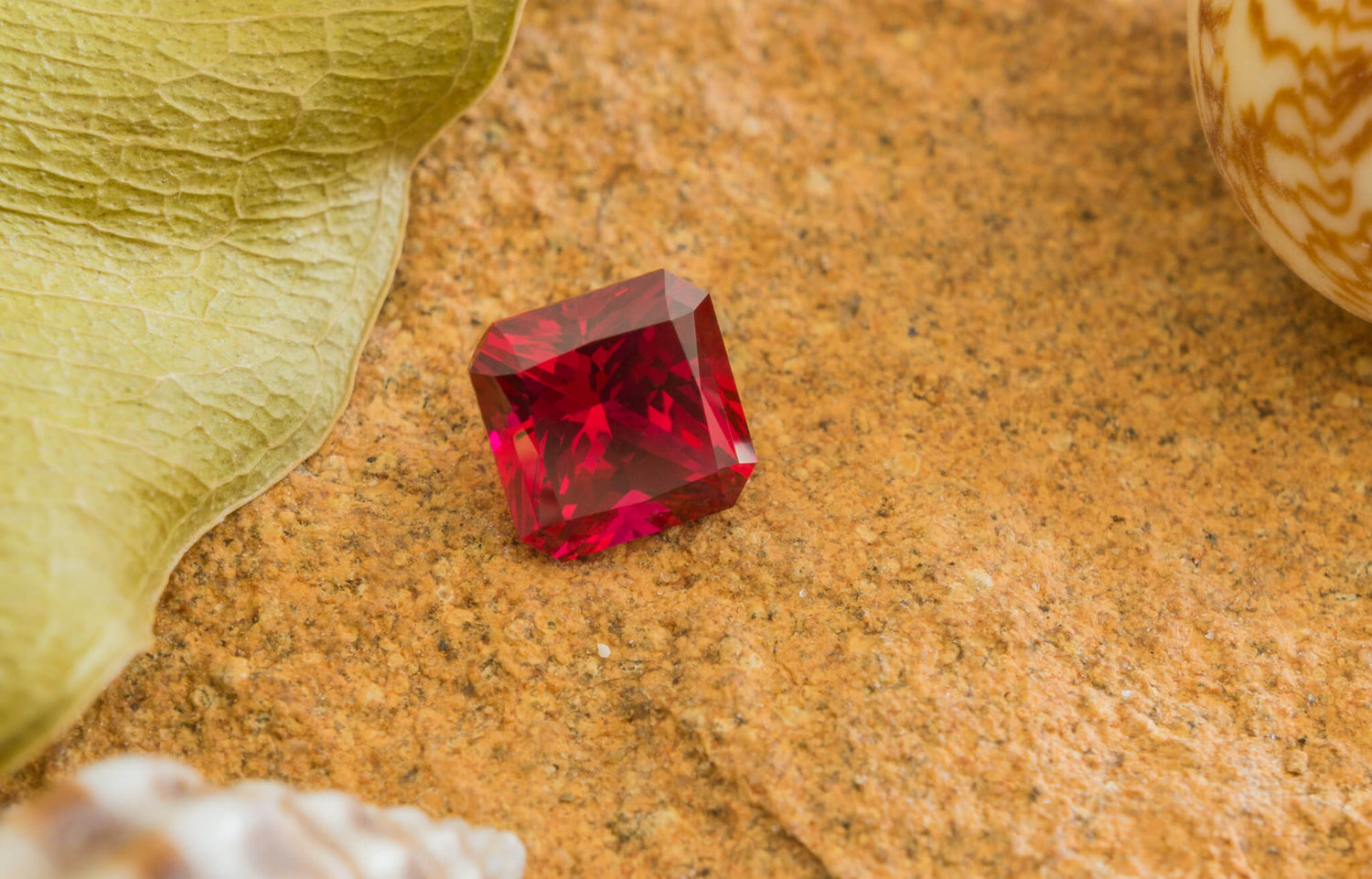 Ruby on Rock Surface | Modern Gem Jewelry 