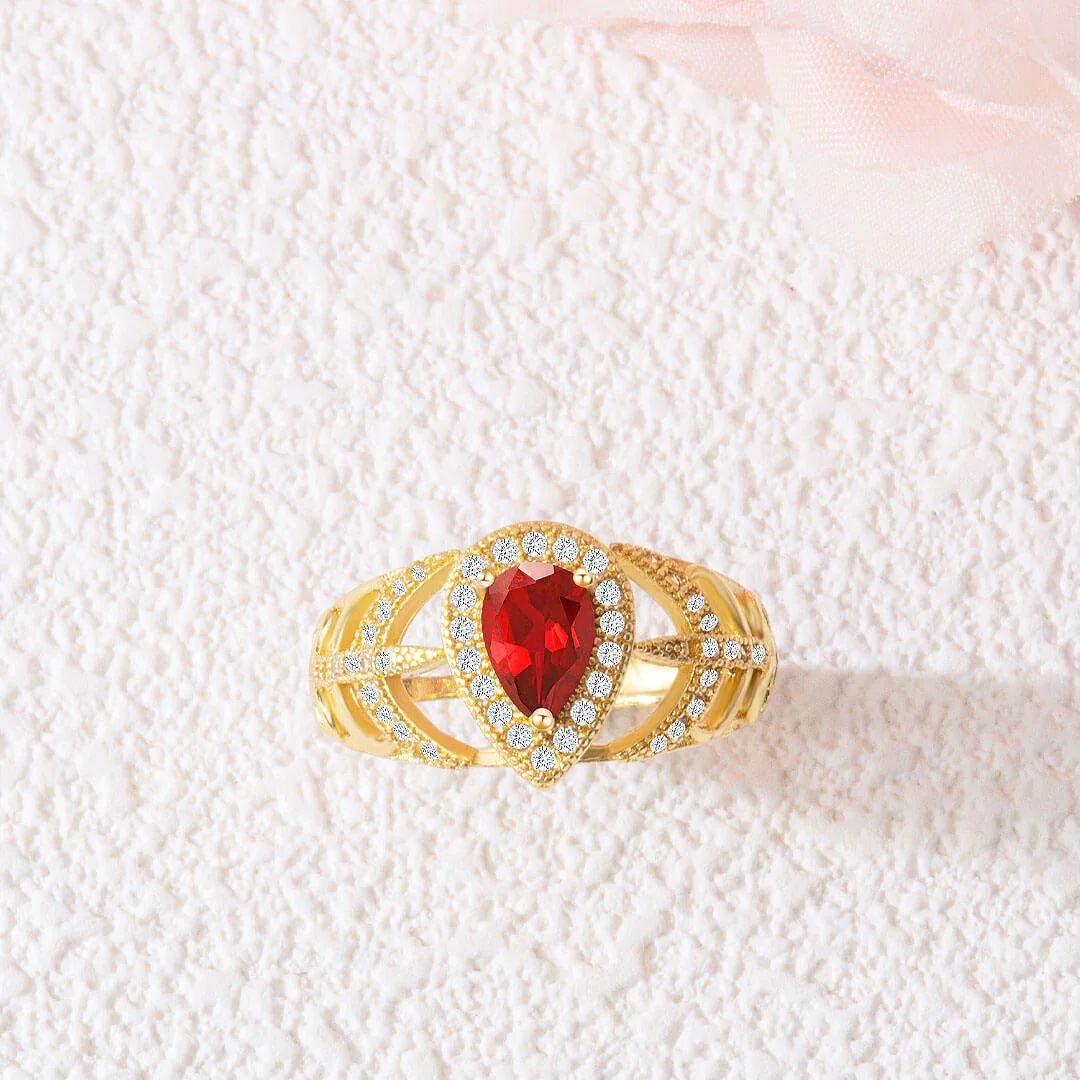 Teardrop Shape ruby ring