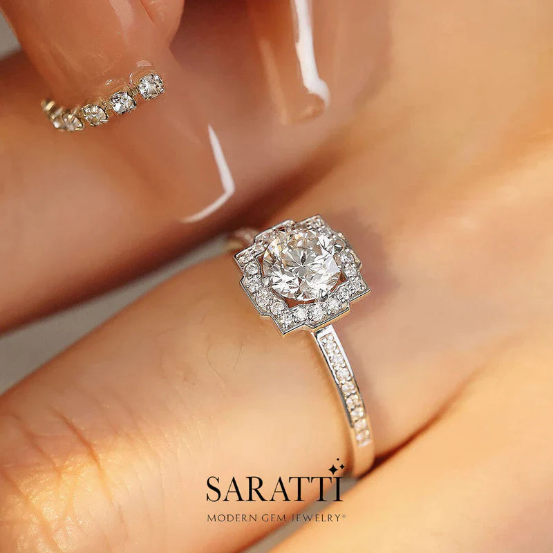 Diamond Halo Rings for Women | Saratti