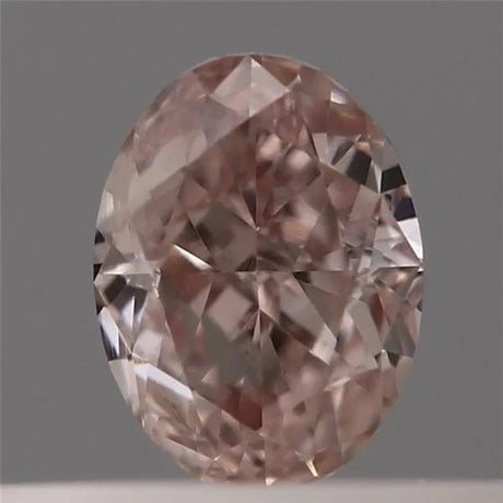 0.21ct Oval Natural Diamond (Colour Fancy Orangey Pink, Clarity VS2, GIA Certified)
