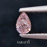 0.25 carat Natural Fancy Light Orangy Pink diamond pear modified brilliant loose gemstone | SARATTI