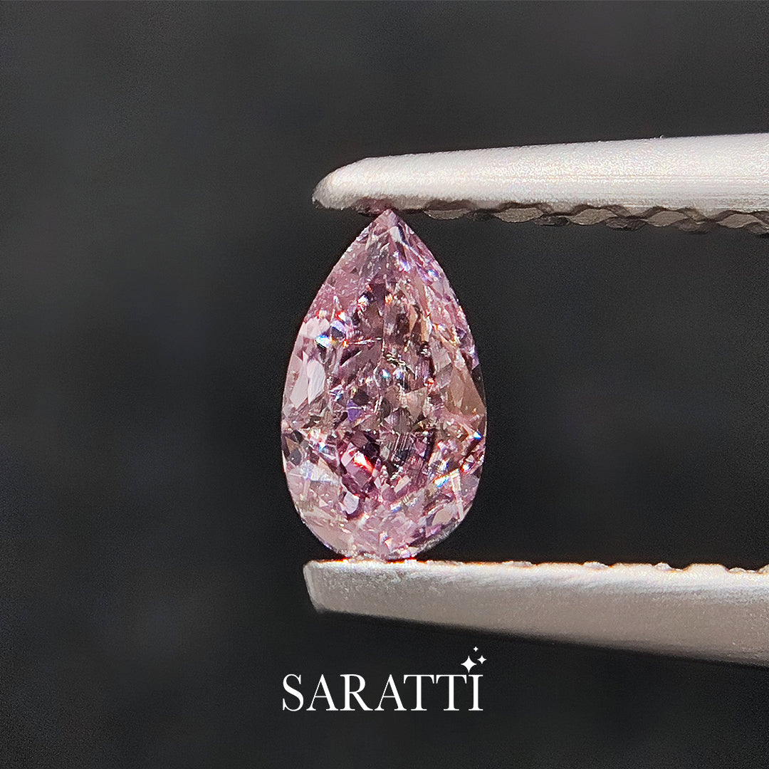 0.27 carat Natural Fancy Purplish Pink Diamond | Pear Brilliant – GIA Certified