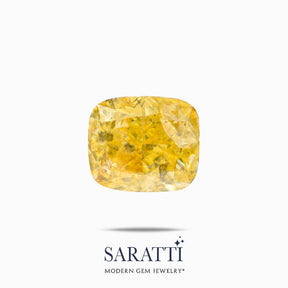 0.3 Carat Natural Cushion Cut Diamond in Yellow | Modern Gem Jewelry | Saratti