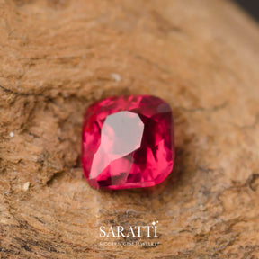 Pinkish Red Cushion Spinel Gem - 0.33 Carat | Modern Gem Jewelry | Saratti