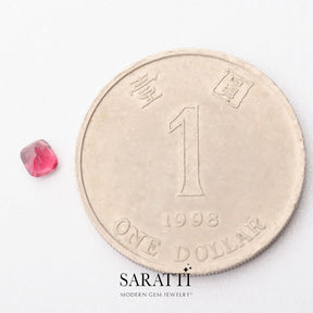 Exquisite Cushion Cut Spinel - 0.33 Carat Pinkish Red | Modern Gem Jewelry | Saratti