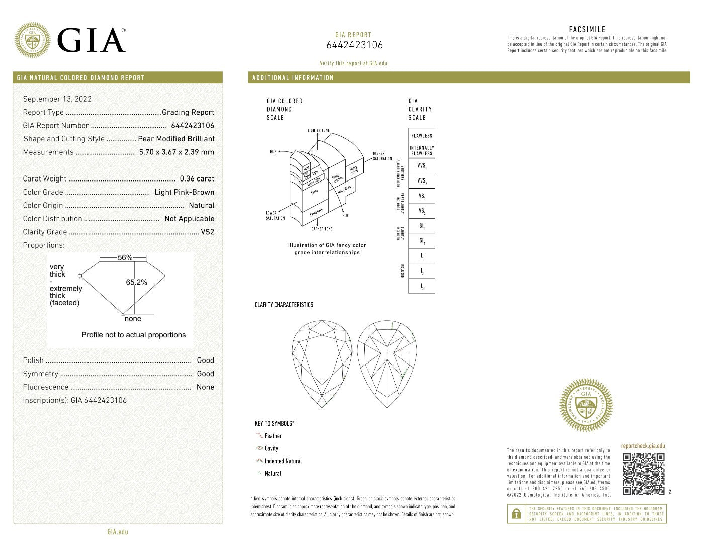 0.36 Pear Cut Natural Diamond Gem | GIA Certified