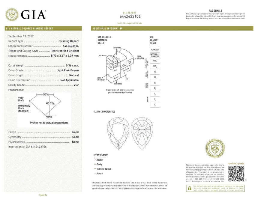 0.36 Pear Cut Natural Diamond Gem | GIA Certified
