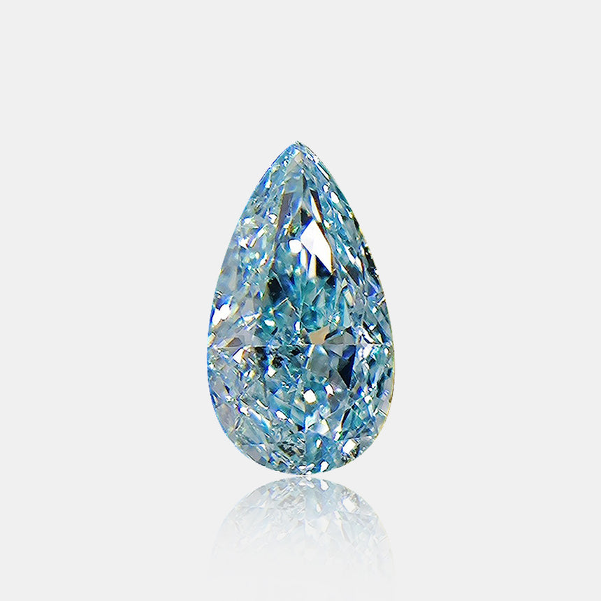0.385 carat Natural Fancy Blue diamond pear faceted loose gemstone | SARATTI  
