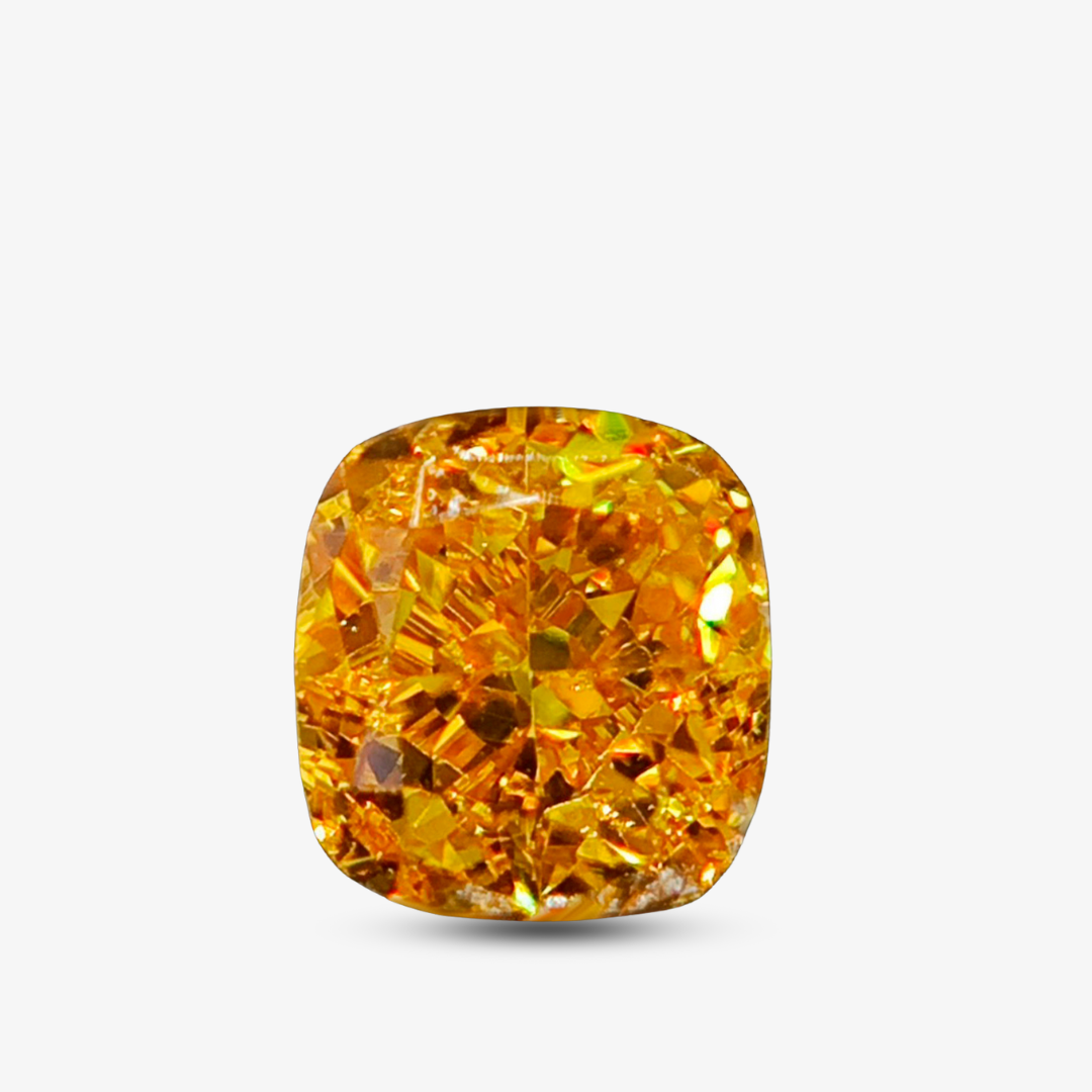 0.39-carat Fancy Vivid Orange-Yellow Cushion Natural Diamond | GIA Certified