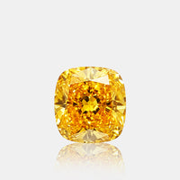0.39 carats Natural Fancy Vivid Orange-Yellow Diamond | Cushion Shape