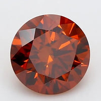 0.50ct Round Lab Grown Diamond (Colour Fancy Deep Orange, Clarity VS2, Cut EX, IGI Certified)