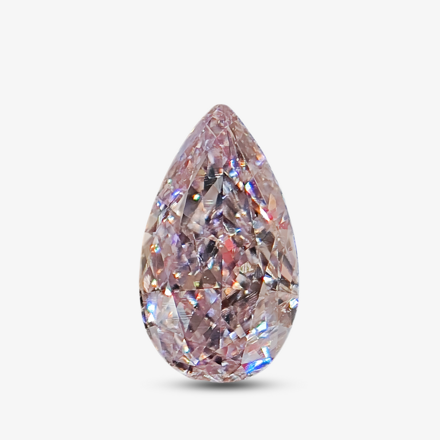 0.50-carat Pear Light Pink- Brown Natural Diamond | GIA Certified