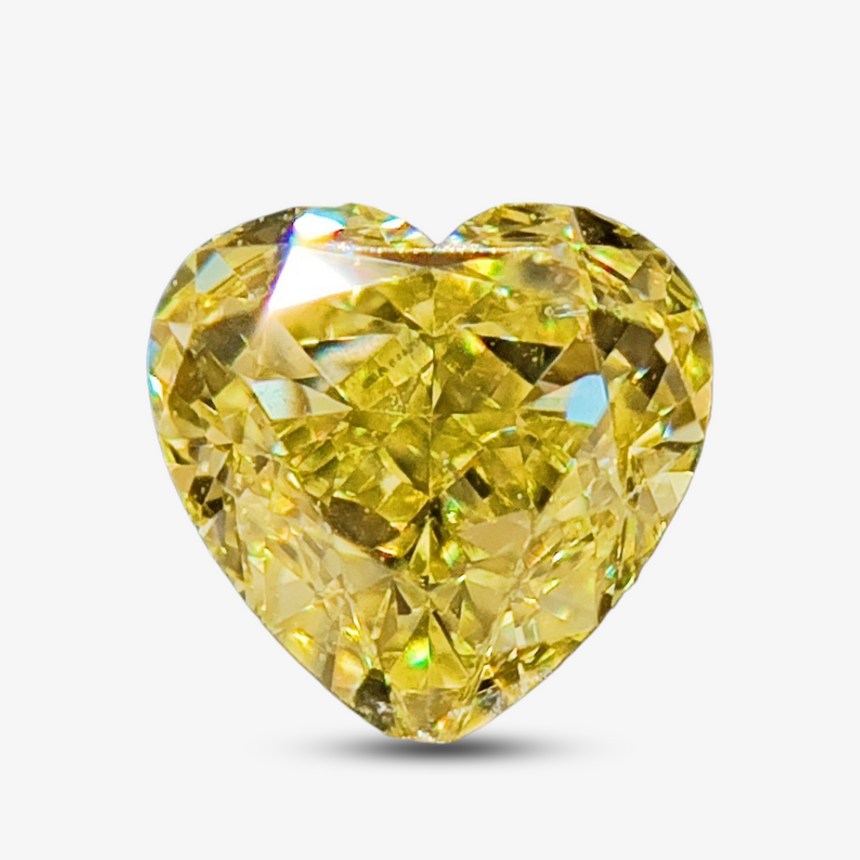 0.51 cts Heart Cut Fancy Intense Yellow Natural Diamond | GIA Certified