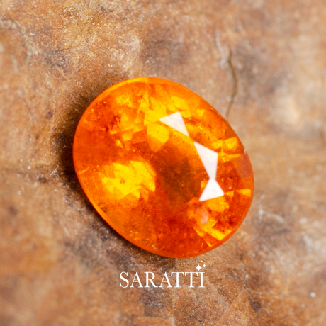 0.53 carats Oval Sperssatite Garnet Gemstone - SARATTI