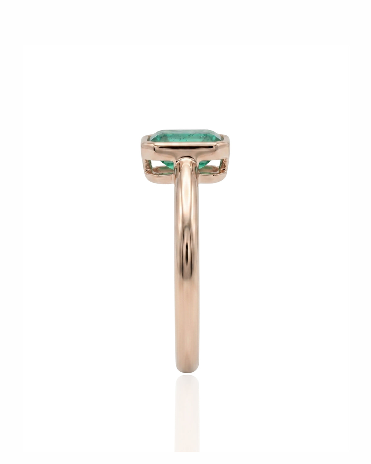 0.5 carat natural emerald ring in 18K Rose Gold | SARATTI