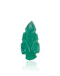0.63ct Natural Emerald carved leaf main view in vivid green | SARATTI