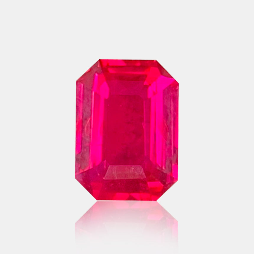 0.73ct Unheated Pigeon Blood Ruby Emerald Cut | SARATTI  