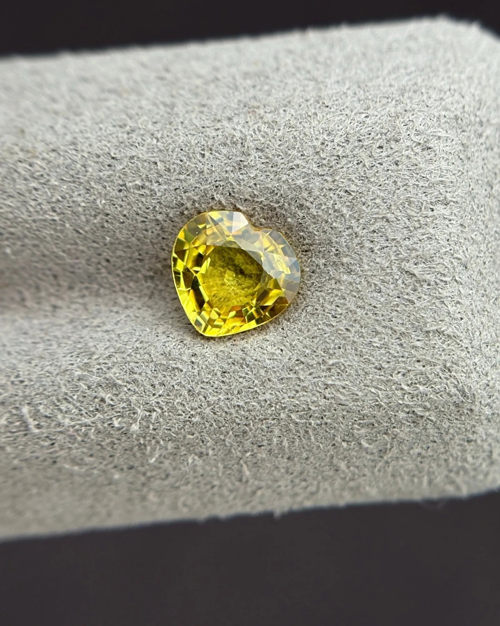0.84ct Natural Ceylon Yellow Sapphire Heart loose gemstone alternate angle | SARATTI