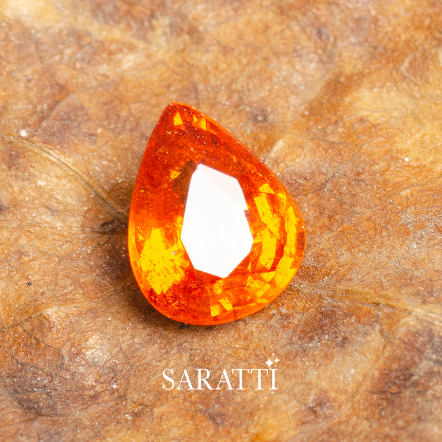 0.87 carats Real Natural Spessartine Garnet Gemstone  - SARATTI GEMSTONES