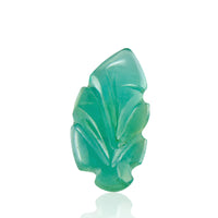 0.87 carats Green Natural Emerald | Carved Leaf