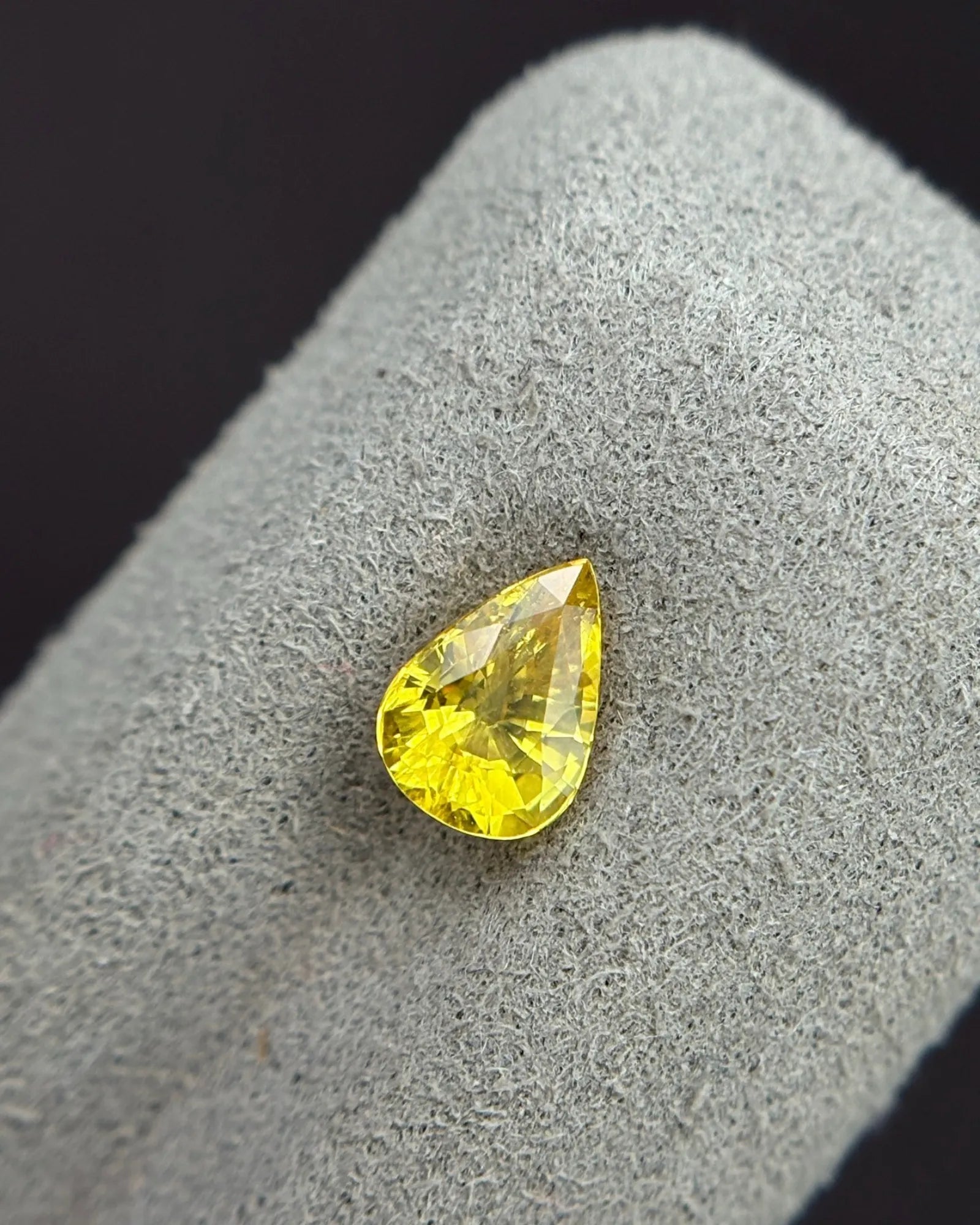 0.90ct Natural Ceylon Yellow Sapphire Pear loose gemstone alternate angle | SARATTI