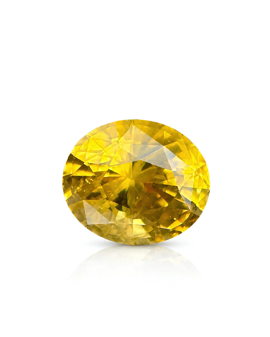 0.90ct Natural Sri Lankan Ceylon Yellow Sapphire Oval main view loose gemstone | SARATTI