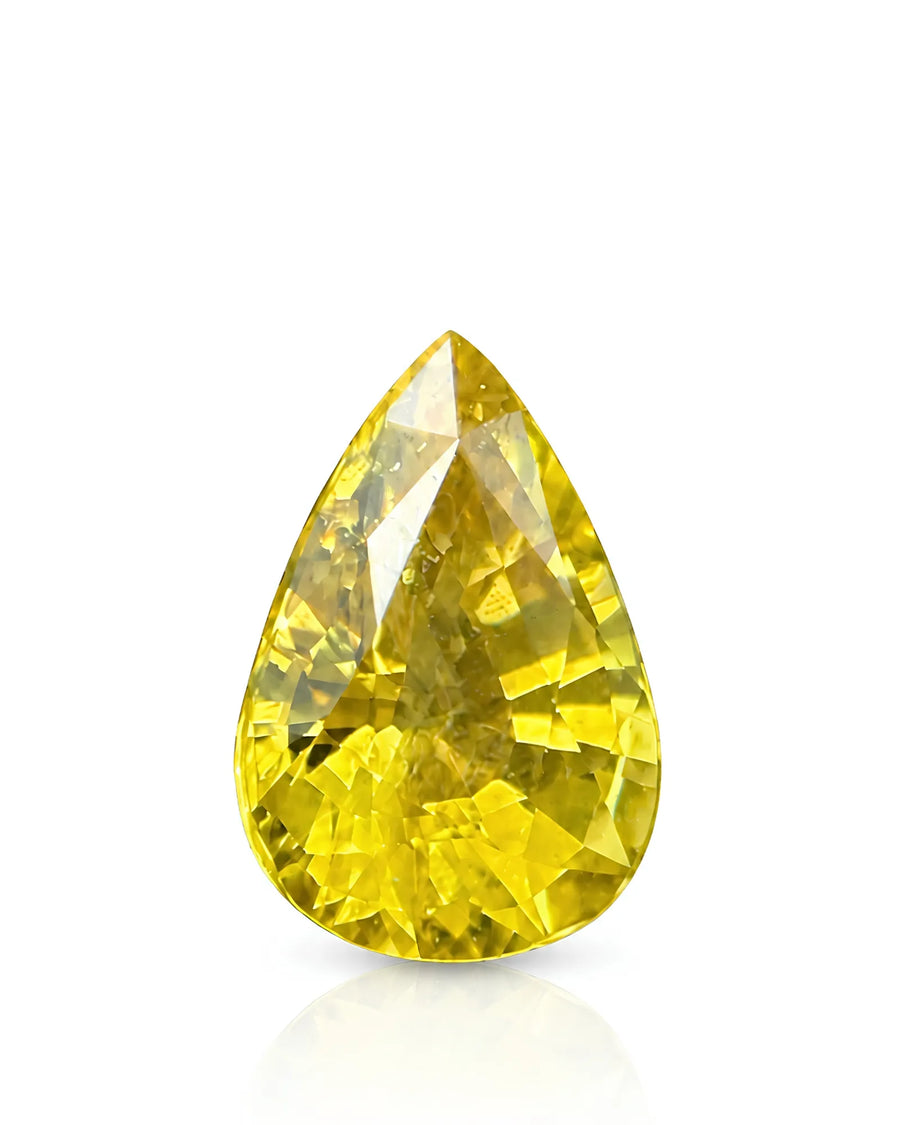 0.90ct Natural Thailand Ceylon Yellow Sapphire Pear main view loose gemstone | SARATTI