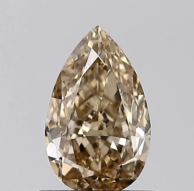 0.90ct Pear Natural Diamond (Colour Fancy Yellowish Brown, Clarity VS2, GIA Certified)