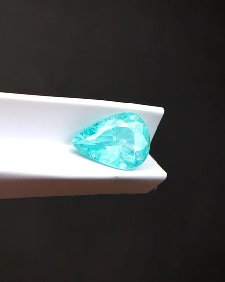 0.91ct pear-shaped Natural Tourmaline faceted front view | SARATTI