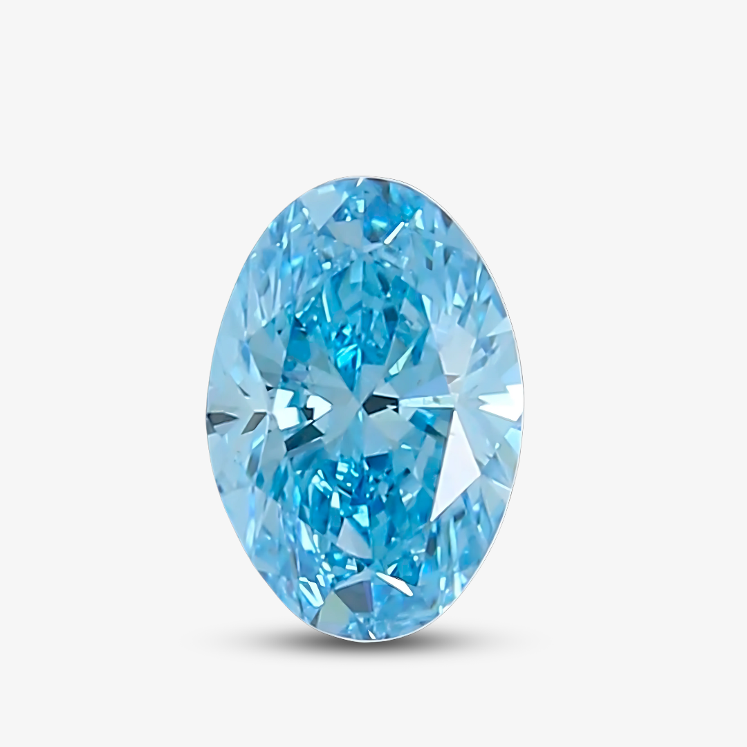 0.99 cts Oval Aqua Blue Natural Diamond | Treated | VS1 Clarity