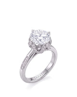 Elina • Round Moissanite Engagement Ring in White Gold